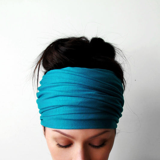 turquoise blue head scarf ecoshag