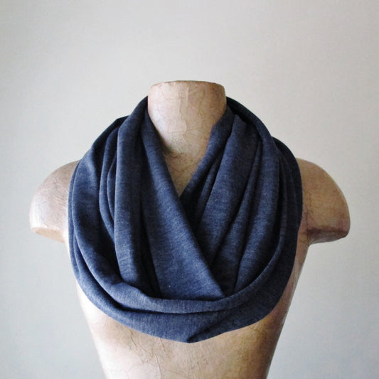 denim blue ecoshag jersey infinity scarf