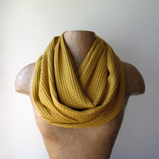 ecoshag mustard yellow infinity scarf