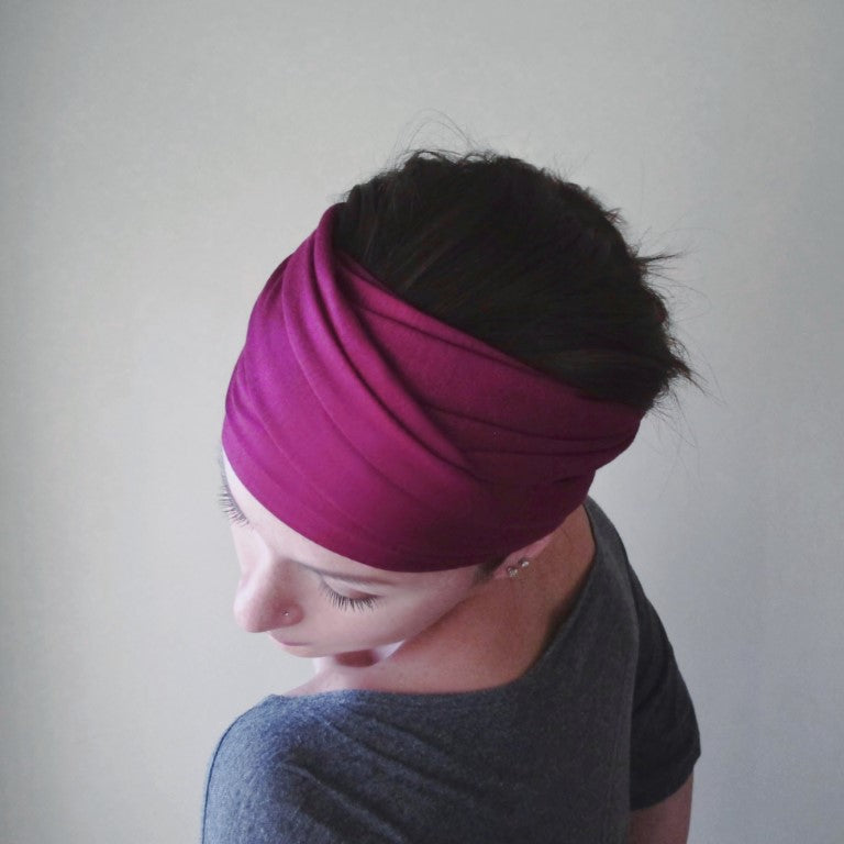 ecoshag fuchsia boho head scarf for women