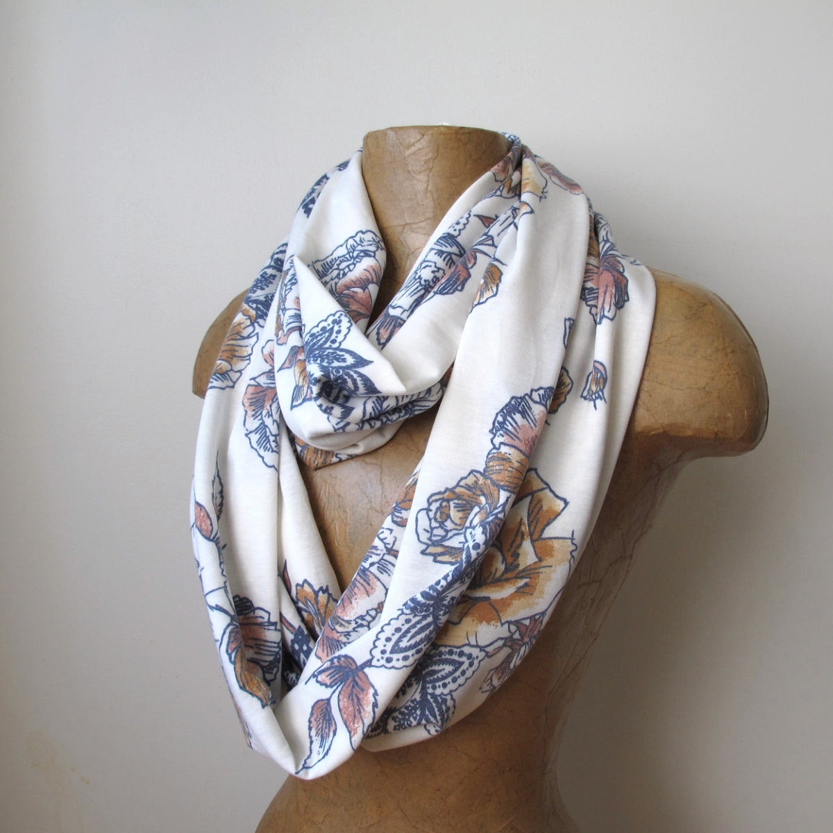 ivory floral ecoshag scarf